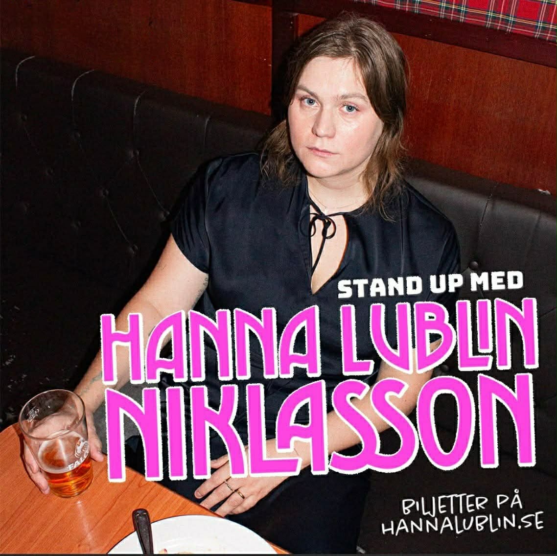 Hanna Lubin Niklasson affisch för stand up i Göteborg 